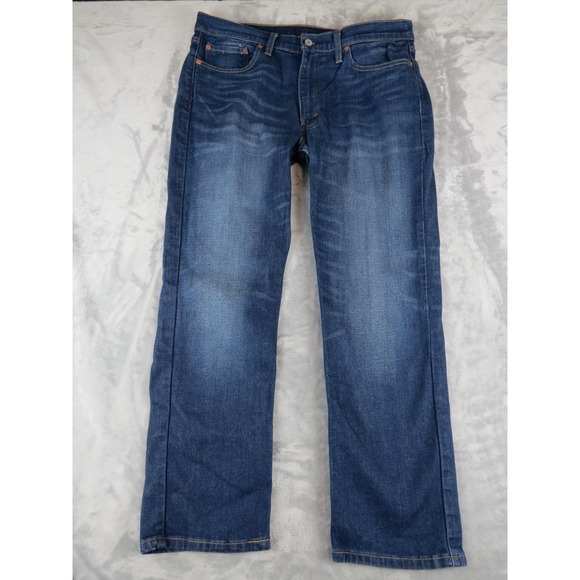 Levis 514 Jeans Mens 36x30 Blue Straight Leg Denim 5 Pocket Zip Fly Medium Wash - Picture 1 of 9